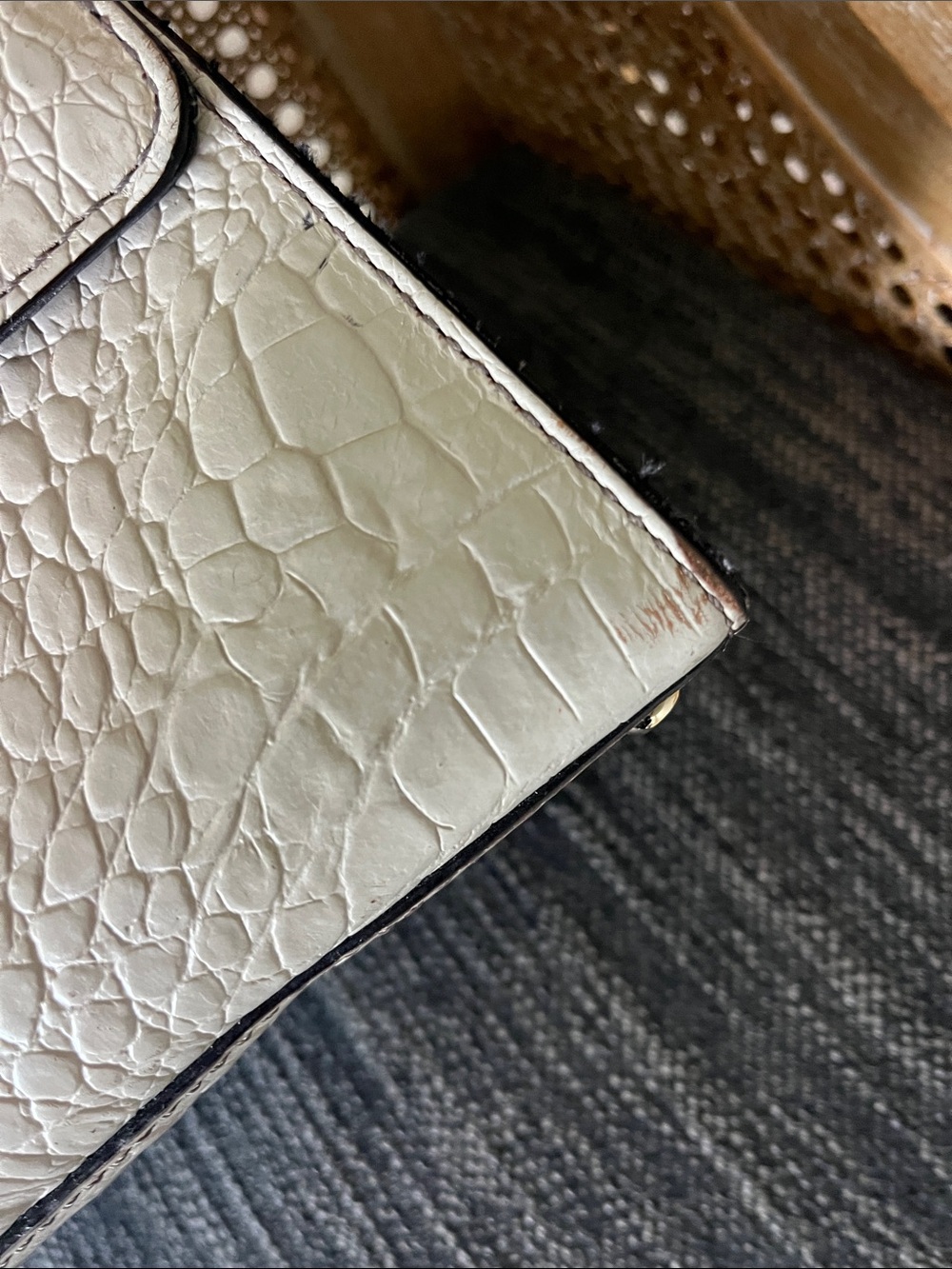 Kate Spade knightsbridge Doris gray crocodile embossed leather Crossbody - Picture 8 of 15